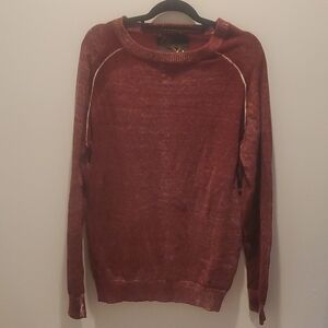 HELIX Acid Wash Shirt Sweater unisex Burgundy Comfy Relaxed long fit Size XL